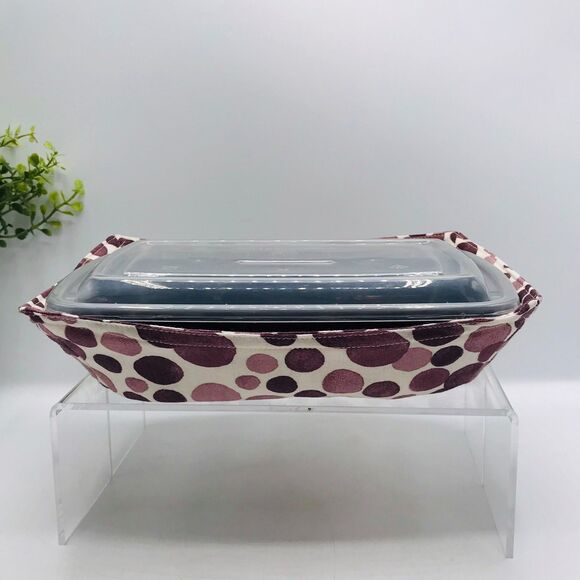Microwave Takeout Container Cozy! Cozy For Takeout Faded Purple Polka Dots - Picture 2 of 5